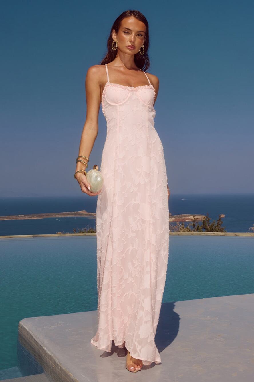 Runaway The Label Ellerby Frill Trim Maxi Dress NWT - M